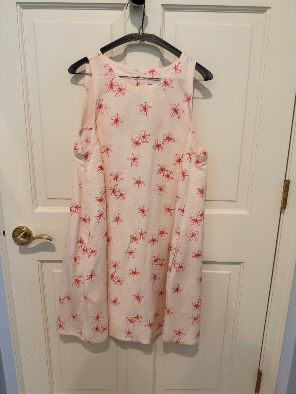 LOFT Pink Floral Sleeveless Dress | Size L